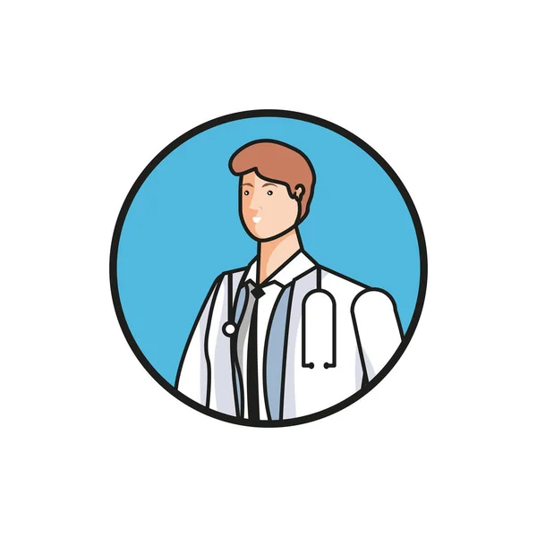 Medic medic lucrător avatar caracter — Vector de stoc