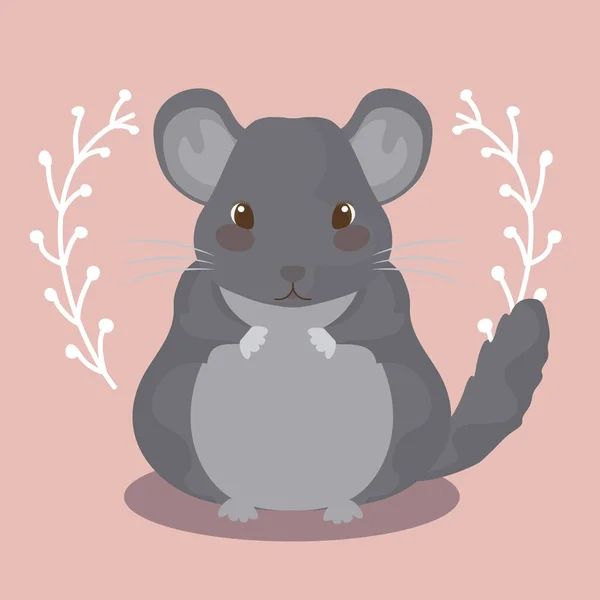 Sevimli hamster kemirgen hayvan bebek — Stok Vektör