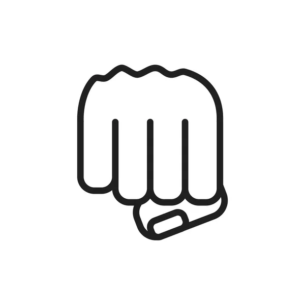 Hand fist power isolated icon — Stock Vector