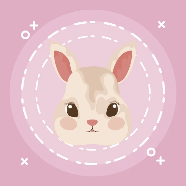 Head of cute rabbit baby animal — Stock Vector