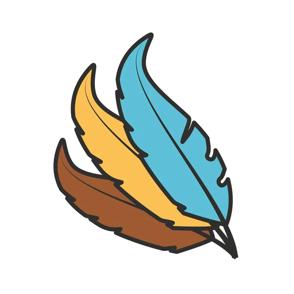 Décoration oiseau plume icône isolée — Image vectorielle