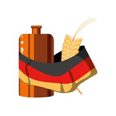 almanya bayrağı oktoberfest festivali ile şişe bira