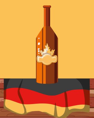 almanya bayrağı oktoberfest festivali ile şişe bira