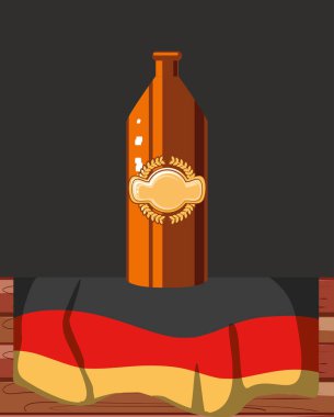 almanya bayrağı oktoberfest festivali ile şişe bira