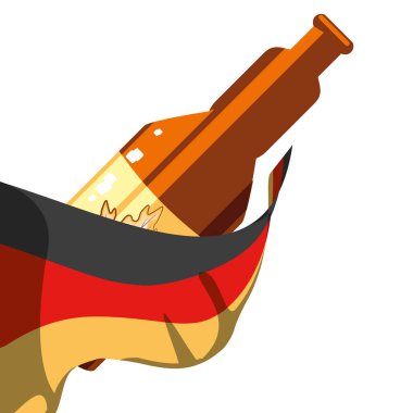 almanya bayrağı oktoberfest festivali ile şişe bira