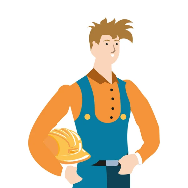 Builder constructor worker avatar character — Stock Vector