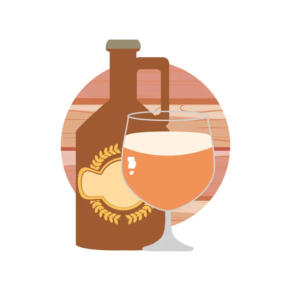 Μπουκάλι και φλιτζάνι μπύρα Κύπελλο φεστιβάλ μπύρας — Διανυσματικό Αρχείο