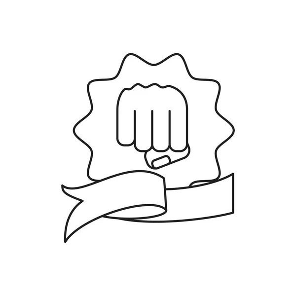 Hand fist power in seal isolated icon — Stock Vector