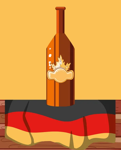 Bouteille de bière avec drapeau allemand oktoberfest festival — Image vectorielle