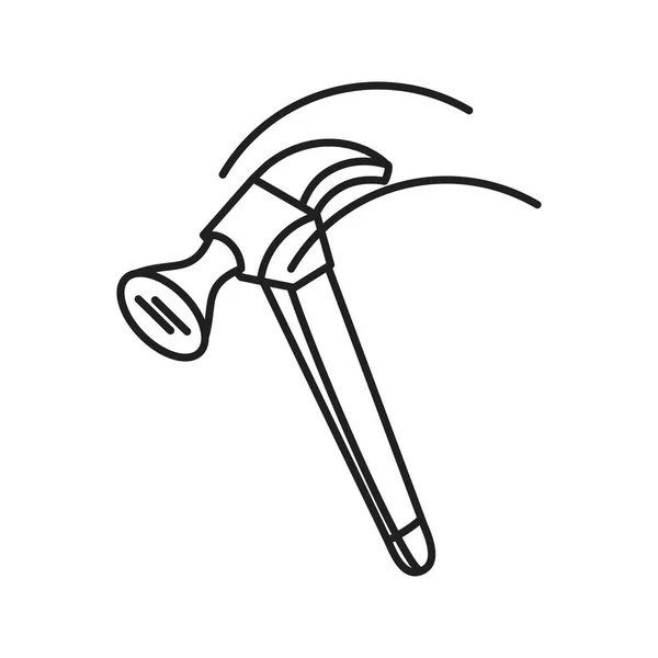 Hammer tool handle isolated icon — Stock Vector