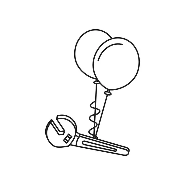 Balonlar helyum ile anahtar anahtar aracı — Stok Vektör