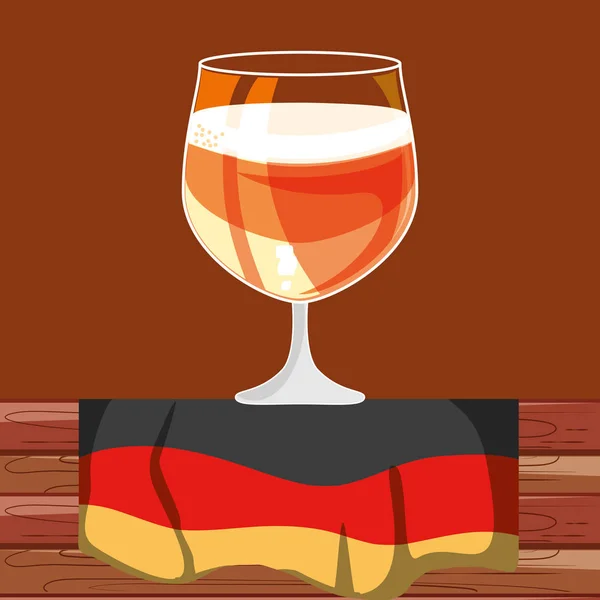 一杯啤酒与德国国旗啤酒节 — 图库矢量图片