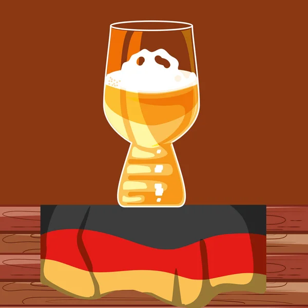 Taza de cerveza con bandera de Alemania oktoberfest festival — Vector de stock