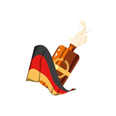 almanya bayrağı oktoberfest festivali ile şişe bira