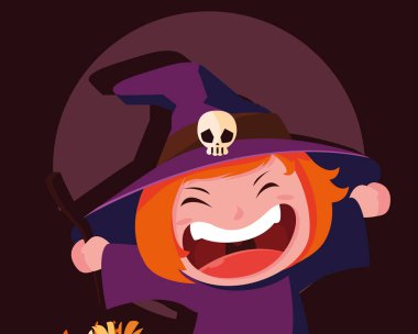 cadı kılığında sevimli kız