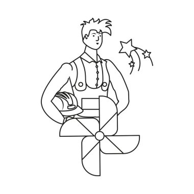 rüzgar oyuncak emek günü kutlama ile inşaatçı yapıcı işçi