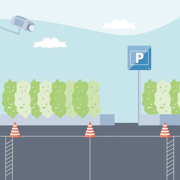 Parking zone urban scene icoon — Stockvector