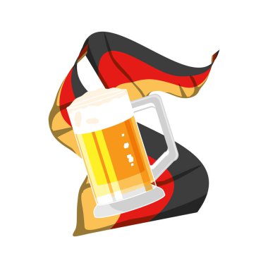 almanya bayrağı oktoberfest festivali ile bira kavanozu