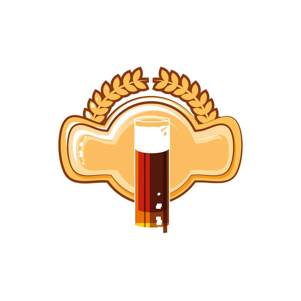 Glas bier Oktoberfest zegel stempel — Stockvector