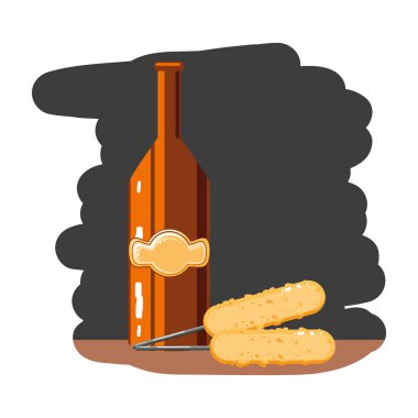 şişe bira ve sosis oktoberfest festivali