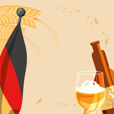 şişe ve fincan bira oktoberfest festival simgesi