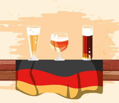 bira bardakları ile oktoberfest kutlama günü