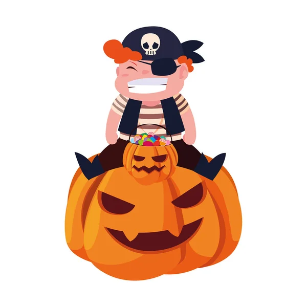 Enfants en costumes d'Halloween image — Image vectorielle