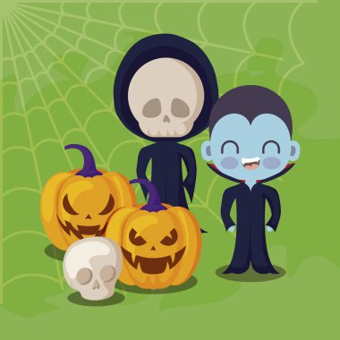 simgeler cadılar bayramı ile gizlenmiş sevimli çocuklar