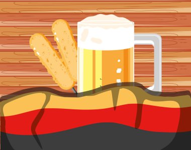 Almanya bayrağı mühür oktoberfest ile bira kavanozu