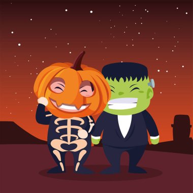 cadılar bayramı kostümleri görüntü çocuklar