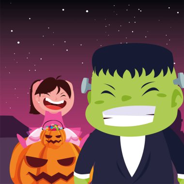 cadılar bayramı kostümleri görüntü çocuklar