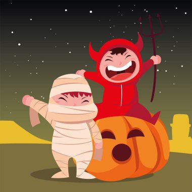 cadılar bayramı kostümleri görüntü çocuklar