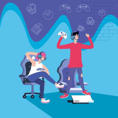 genç çift video oyunu eğlence oynuyor