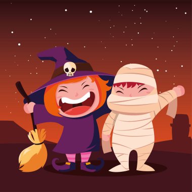 cadılar bayramı kostümleri görüntü çocuklar