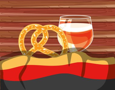 bira ve kraker oktoberfest simgesi cam