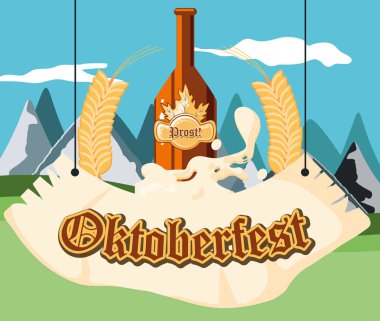 bira şişesi ile oktoberfest kutlama günü