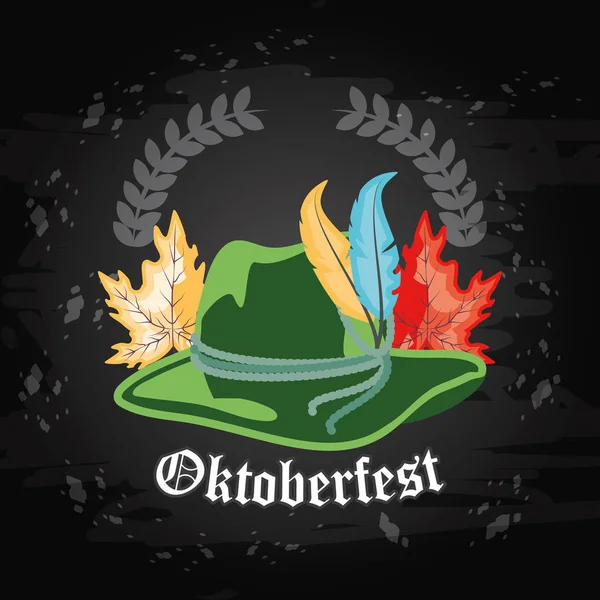 Oktoberfest celebration day with tyroline hat — Stock Vector