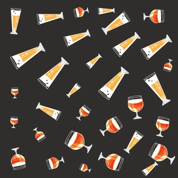 Glas und Tassen Bier oktoberfest Muster Hintergrund — Stockvektor