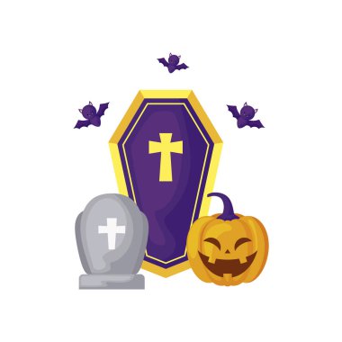 simgeleri cadılar bayramı ile mezarlık mezar taşı sahne