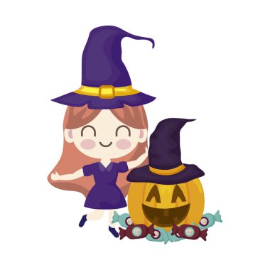 bir cadı ve kabak davranır ile kılığında kız