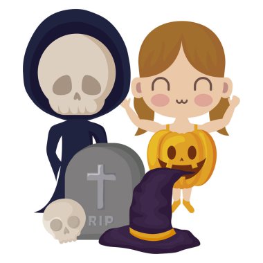 simgeler cadılar bayramı ile gizlenmiş sevimli çocuklar