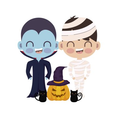 simgeler cadılar bayramı ile gizlenmiş sevimli çocuklar