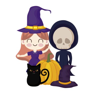 simgeler cadılar bayramı ile gizlenmiş sevimli çocuklar