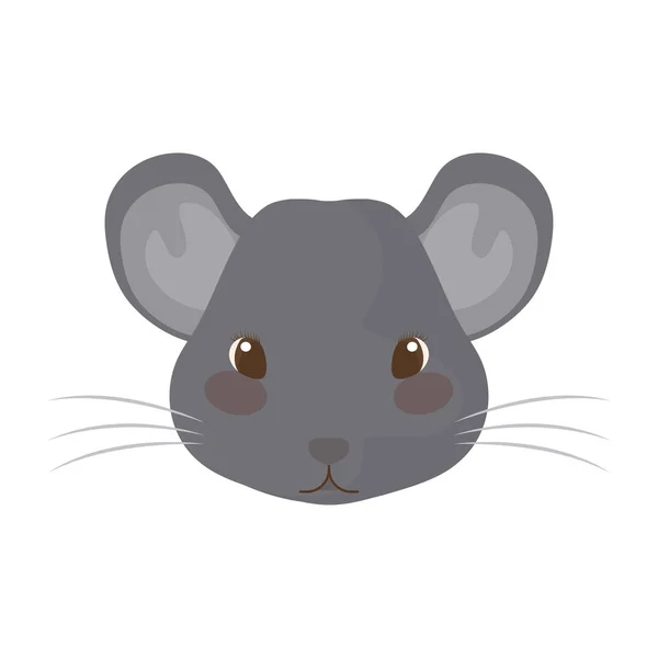 Cabeza del ratón lindo con fondo blanco — Vector de stock