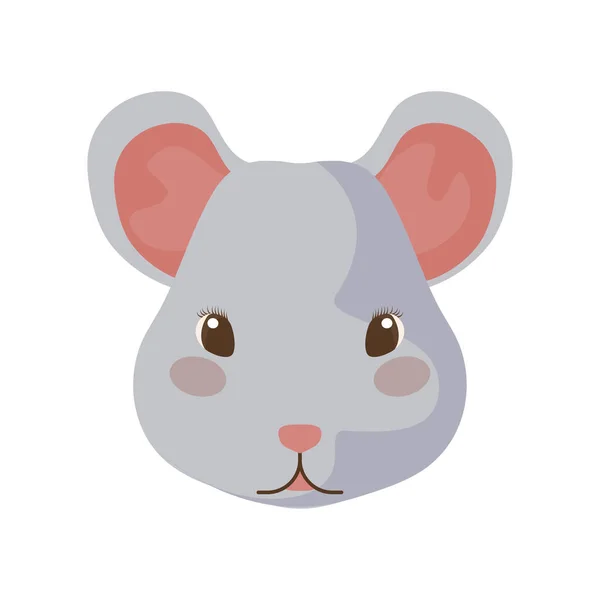 Cabeza del ratón lindo con fondo blanco — Vector de stock