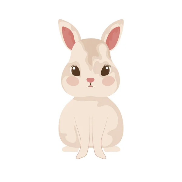 Söt och bedårande kanin med vit bakgrund — Stock vektor