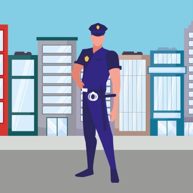 avatar policemen tasarım vektör illüstrasyon