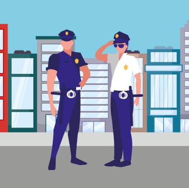 avatar policemen tasarım vektör illüstrasyon