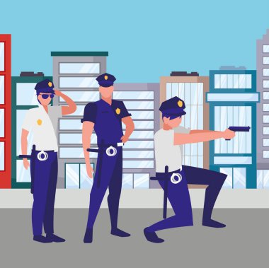 avatar policemen tasarım vektör illüstrasyon