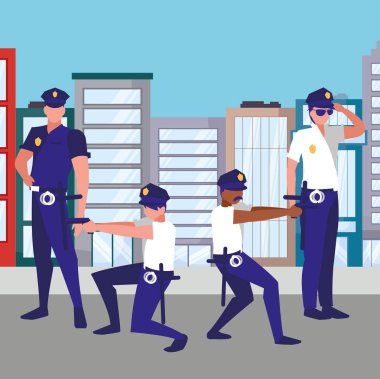avatar policemen tasarım vektör illüstrasyon